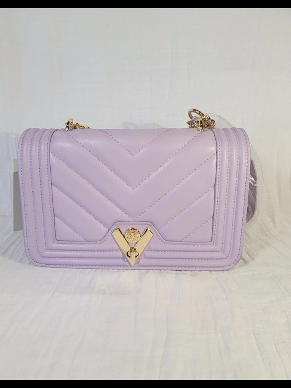 Valentino Orlandi Lavender Quilted Chain Crossbody Bag NWT